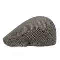 Klassische britische Schiebermütze aus Baumwolle mit Karomuster und verstellbarer Schnalle - Verstellbar 56-58cm Kopfumfang / Schwarz Khaki Beige Hahnentritt