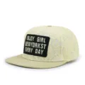 Gorra de béisbol de hip-hop amarilla con encaje de ala plana y parche Enjoy Girl - Ajustable / Amarillo Beige
