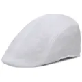 Gorra plana de malla blanca transpirable para protección solar de verano al aire libre - Talla única(56-58cm) / Ajuste regular / Blanco
