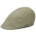 Boina plana de lino beige transpirable estilo vintage para hombre y mujer protección sol - Talla única(56-58cm) / Ajuste regular / Caqui