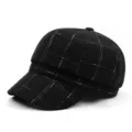 Gorra de repartidor clásica a cuadros negros y blancos para mujer estilo vintage - Talla Única para 56-58cm / Estilo de Cuadros Negros