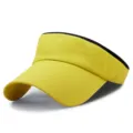 Cappello con visiera parasole giallo tinta unita per sport all'aperto unisex - 55-59cm (Regolabile) / Stile Semplice / giallo fluorescente
