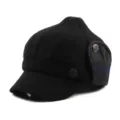 Bonnet pointu noir chaud avec protège-oreilles et doublure à carreaux pour femmes. - Taille Unique pour 56-58cm / Noir