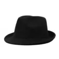 Klassieke zwarte retro jazzhoed in Britse stijl met omgekrulde rand voor unisex stijl - One Size (56-58cm) / Britse Retro Fedora Hoed / Zwart