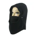 Black winter fleece balaclava windproof face mask for outdoor cycling - One Size / Black