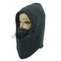 Dark green warm fleece balaclava for outdoor cycling and windproof face protection - One Size / Dark Gray