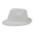 Klassieke witte vilten fedora jazzhoed met opgerolde rand voor uniseks winterstijl - One Size (56-58cm) / Britse Retro Fedora Hoed / Wit
