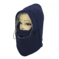 Warm navy blue fleece balaclava face mask for winter cycling and outdoor sports protection - One Size (55-60cm) / Navy Blue