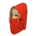 Warm red fleece balaclava for outdoor winter sports, windproof and thermal face mask hood - One Size (55-60cm) / Orange Red