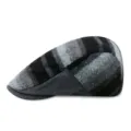 Vintage striped wool ivy cap in grey and black tones, perfect for autumn and winter - 56-58cm / Gray