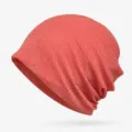 Breathable coral pink mesh beanie hat for summer outdoor casual activities for men and women - Rose Red