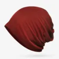 Breathable dark red mesh slouchy beanie hat for summer outdoor and casual wear - Burgundy
