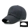 Premium Wollfilz-Baseballkappe in Anthrazit für winterliche Wärme und täglichen Komfort. - Einstellbar (56-59cm) / Dunkelgrau (Wolle)