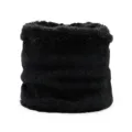 Warmer schwarzer Strick-Halswärmer mit dickem Plüschfutter für den Winter - Einheitsgröße (Dehnbar) / Halswärmer / Schwarz