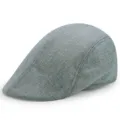 Gorra plana de lino transpirable gris claro estilo retro - Talla única(56-58cm) / Ajuste regular / Gris Azulado