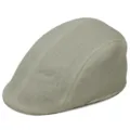 Gorra plana de lino transpirable beige premium para hombre y mujer, estilo boina retro - Talla única(56-58cm) / Ajuste regular / Beige