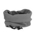 Soft grey fleece winter neck gaiter featuring an adjustable drawstring and toggle closure - Adjustable / Light Gray