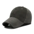 Casquette de baseball en velours gris uni pour le sport de plein air en automne - Réglable 56-59cm / Bordeaux