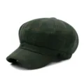 Gorra de repartidor de periódicos vintage a cuadros verde oscuro, boina de invierno - Talla Única para 56-58cm / Cuadros Verdes