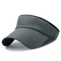 Visiera parasole grigia sportiva da esterno con bordo nero per escursioni e corsa - 55-59cm (Regolabile) / Stile Semplice / grigio-blu