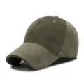 Casquette de baseball en velours vert olive pour la chaleur et le style en automne hiver - Réglable 56-59cm / Vert Militaire