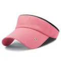 Visiera parasole rosa regolabile per sport all'aperto con design a cupola aperta - 55-59cm (Regolabile) / Metal Eyelet Style / Rosa