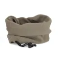 Khaki outdoor fleece neck warmer with adjustable drawstring for winter warmth - Adjustable / Beige