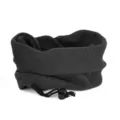 Warm black fleece neck warmer with adjustable drawstring for outdoor winter activities - Adjustable / Dark Gray
