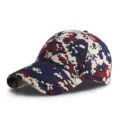 Adjustable digital camouflage baseball cap featuring a navy blue and maroon pixelated print - One Size Adjustable 55-60cm / Red