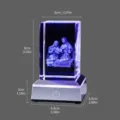 Luz nocturna de cristal grabado en 3D con medidas 8x5cm y base de 6,8cm de ancho - Estilo de Base de Cristal Moderno