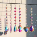 Gefacetteerde kristallen zonvangers in diverse vormen met kleurrijke reflecties - Oorbel Hanger Stijl (50mm)