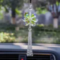 Crystal Maple Leaf Car Hanging Ornament Rearview Mirror Hanging Decor Shiny Prism Pendant - Multicolor