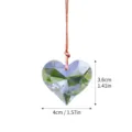Close-up of heart-shaped K9 crystal suncatcher showing 4cm x 3.6cm product size - Transparent Heart / Approx. 36x40mm