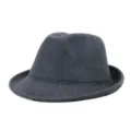 Chapeau fedora classique en laine gris foncé avec bord roulé élégant pour hommes et femmes - Taille Unique (56-58cm) / Chapeau Fedora Rétro Britannique / Gris Moyen