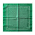 Clásica bandana verde cuadrada con estampado de lunares blancos y borde decorativo - 55cmx55cm / Verde