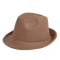 Chapeau fedora en feutre marron classique à bord roulé, style jazz vintage mixte pour l'hiver. - Taille Unique (56-58cm) / Chapeau Fedora Rétro Britannique / Chameau