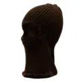 Brown winter knitted balaclava ski mask with warm fleece lining for outdoor activities - Single Hole Pullover Style / Coffee