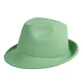 Élégant chapeau fedora en feutre rétro vert clair unisexe avec bord roulé pour l'hiver - Taille Unique (56-58cm) / Chapeau Fedora Rétro Britannique / Turquoise