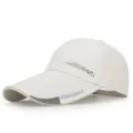 Light beige men's baseball cap with extra-long brim for outdoor sun protection - CAP Label Light Beige-Cloth Back