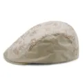 Elegante basco estivo in pizzo floreale con paillettes luccicanti in beige e bianco - Regolabile 55-58cm / Stile in pizzo / Regolazione Posteriore a Pressione / Beige