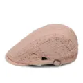 Elegante berretto in pizzo rosa a fiori da donna per protezione solare estiva e tempo libero - Stile in Pizzo a Piccoli Fori Rotondi / Fibbia di Regolazione in Metallo Posteriore / Rosa