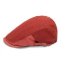 Berretto piatto traspirante in pizzo rosso con motivo floreale da donna estivo sole - Regolabile 55-58cm / Stile Ramo / Regolazione Fibbia Laterale / arancio-rosso