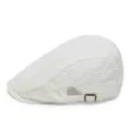 Elegante basco in pizzo floreale bianco da donna con fibbia laterale regolabile - Regolabile 55-58cm / Stile Ramo / Regolazione Fibbia Laterale / Bianco