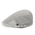Berretto in pizzo bianco floreale da donna protezione solare estiva - Regolabile 55-58cm / Stile Ramo / Regolazione Fibbia Laterale / Grigio chiaro