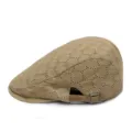 Elegante basco in pizzo beige da donna, cappello estivo traspirante con cinturino regolabile - Regolabile 55-58cm / Stile a Cerchio Rotondo / Cinturino di Regolazione Laterale in Pelle / Marrone