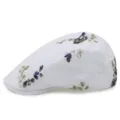 Elegante coppola estiva bianca da donna con ricami floreali in paillettes blu e oro - Regolabile 55-58cm / Stile con paillettes / Regolazione Posteriore con Fibbia in Metallo / Bianco