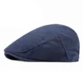 Coppola blu con motivo a spina di pesce per uomo e donna berretto stile vintage - Spina di Pesce Nero e Blu Scuro