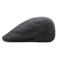 Dark gray plaid newsboy cap made of warm wool blend material for autumn and winter - 56-58cm (Adjustable) / Dark Grey Small Plaid