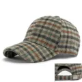 Berretto da baseball in lana scozzese per autunno e inverno, motivo multicolore - Regolabile (56-59cm) / Quadretto - Grigio