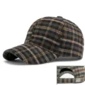 Cappellino da baseball vintage in lana scozzese con fibbia regolabile - Regolabile (56-59cm) / Piccoli Quadri Nero